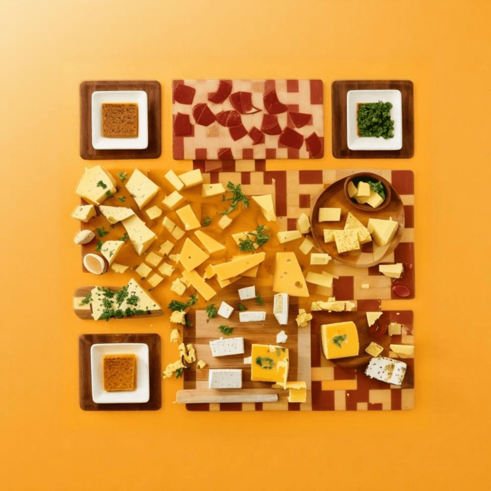 Cheese themed artistic QR